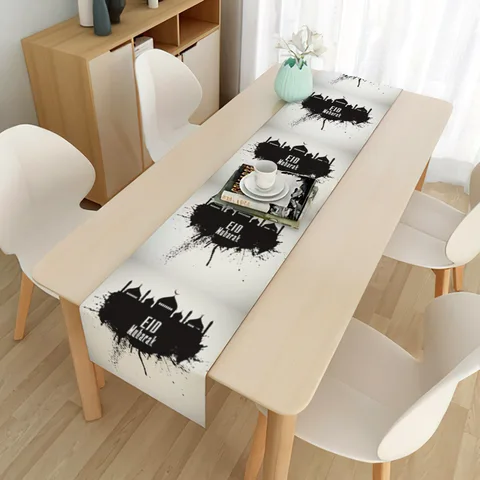 Eid al-Fitr Muslim Eid Decoration Tablecloth Moon Festival Home Long Tablecloth Placemat Mubarak Decorative Tablecloth