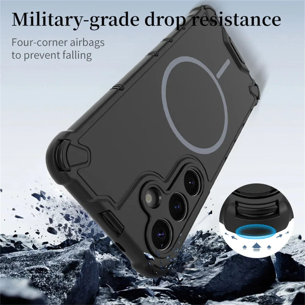 Heavy Duty Armor Anti-Slip Magnetic Phone Case Cover
