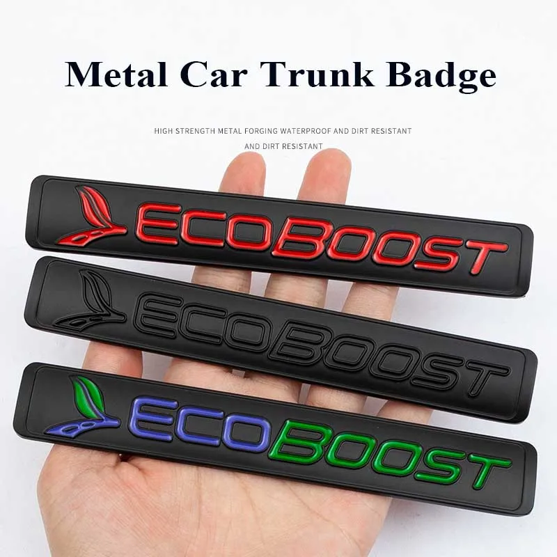 3D Metal Fender Badge Trunk Car Stickers Per Ford Ecoboost Logo Emblem Servo Focus Fiesta Mondeo Edge Mustang F150 Accessori
