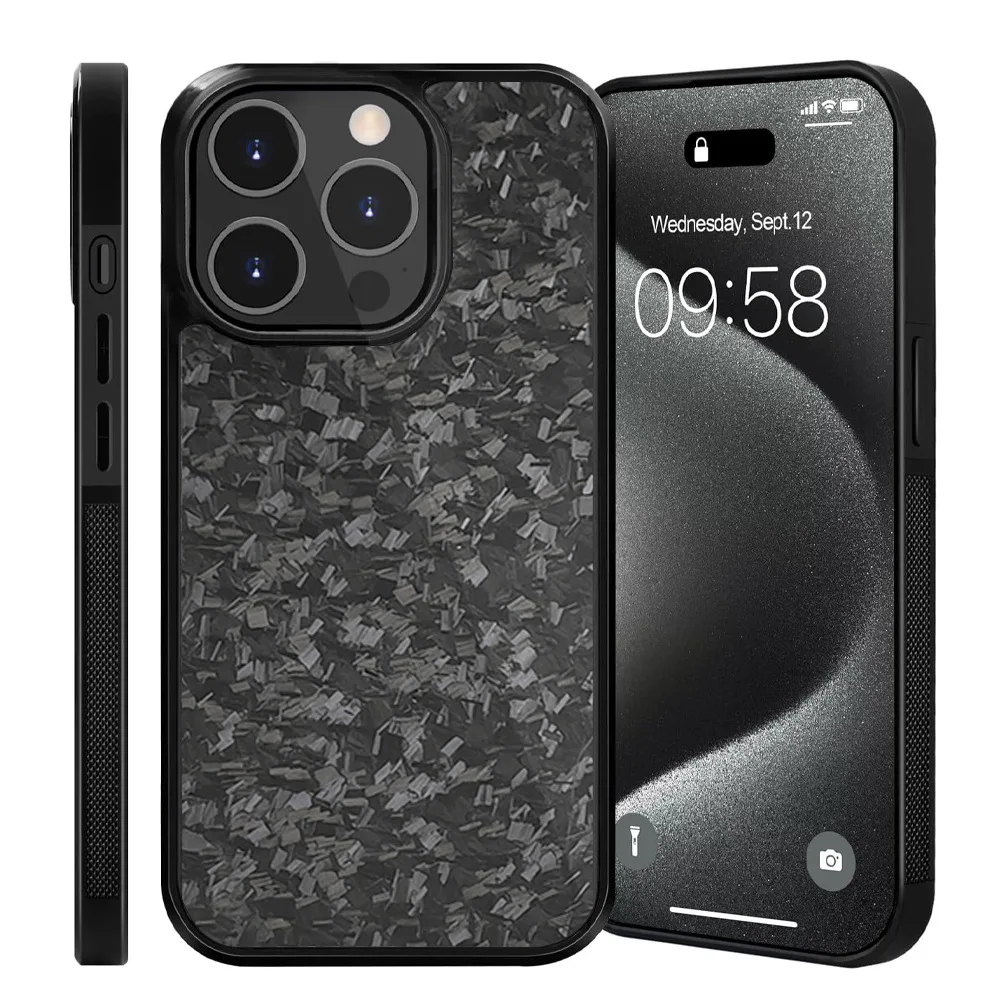 Magnetic Real Forged Carbon + TPU Protective Phone Case with MagSafe