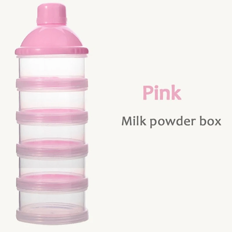 Infant Formula Dispenser 4/5 Separate Sections Baby Storage Box Leakproof Toddler Milk Powder Container