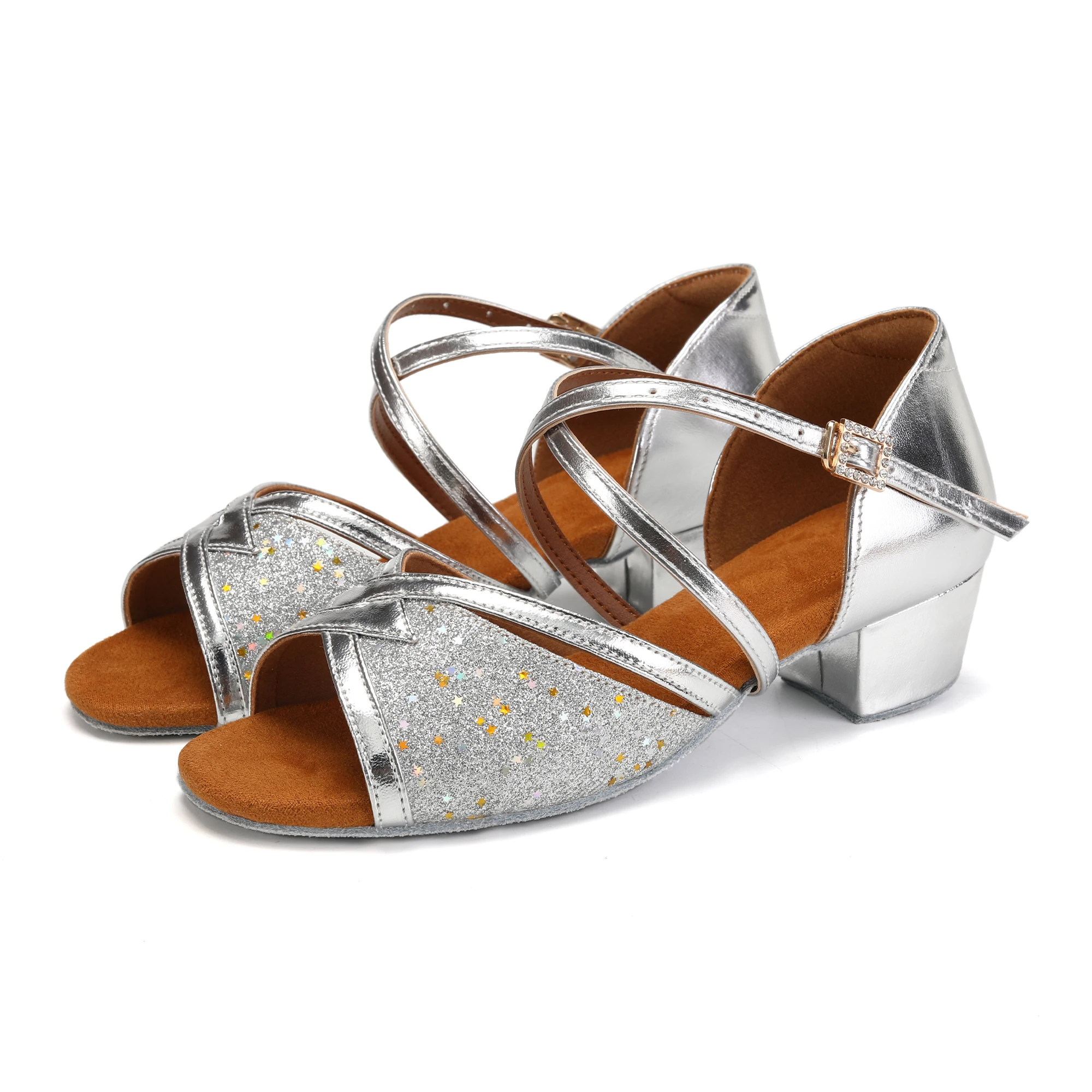 Latin dance shoes for Women Girls Children Kids Woman dancing shoes Ballroom Tango Salsa Low Heel classic Practice competition
