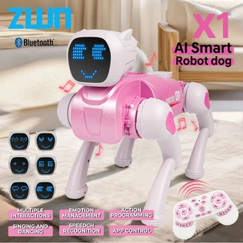 AI Smart RC Robot Dog Toy Comando vocale programmabile con canto e danza Giocattolo telecomandato con riconoscimento intelligente per bambini