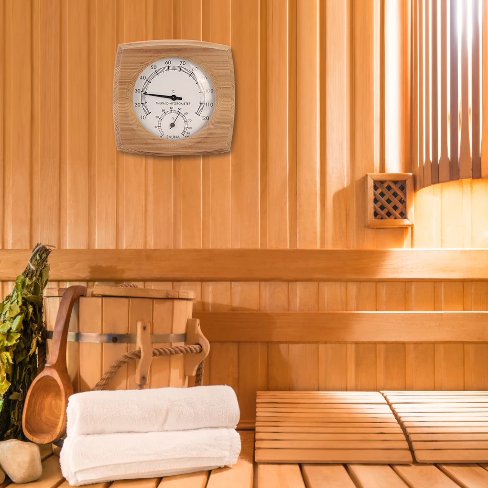 2 In 1 Indoor Wood Sauna Room Thermometer Steam Room Sauna Room Accessories 3
