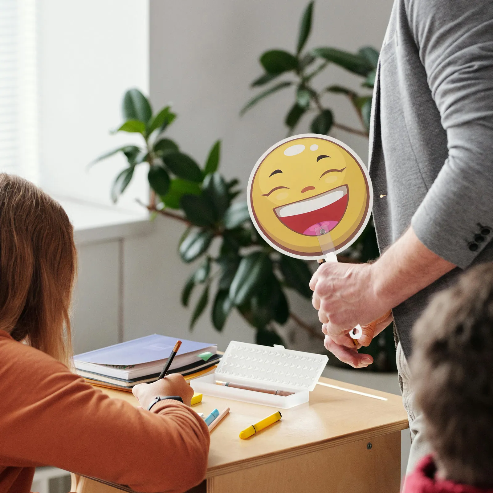 3개 휴대용 표정 표시 투표 패들 양면 정확/잘못 표시 교실 감정 표시 교구 개학 용품