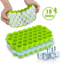 Honeycomb Ice Cube Trays Reusable Silicone Ice cube Mold BPA Free Ice maker with Removable Lids