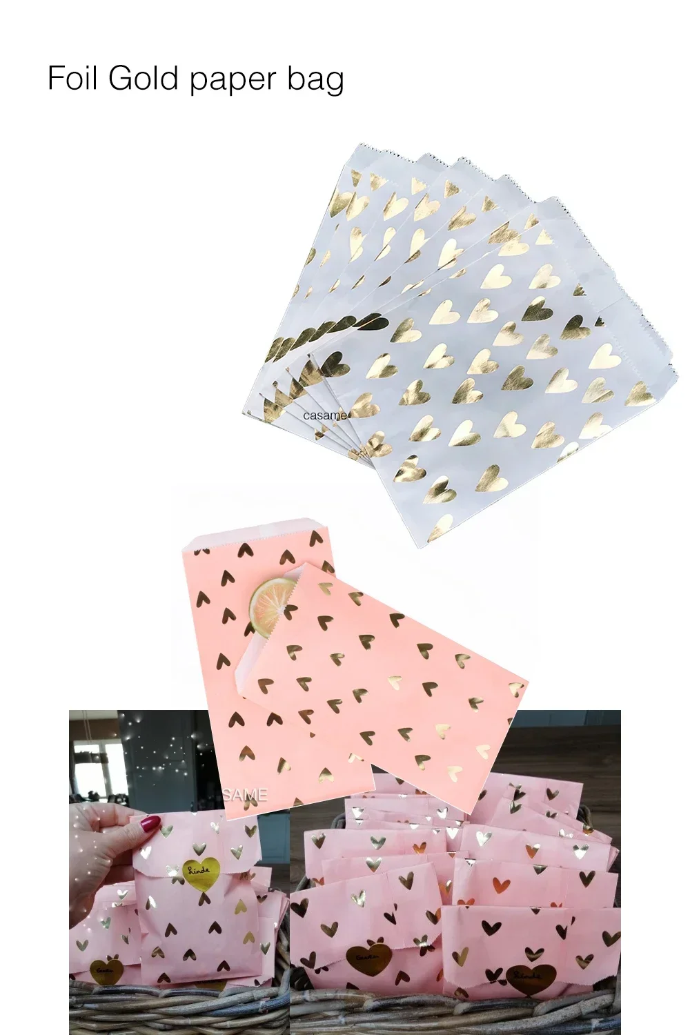 25 Stück 13 x 18 cm 5 x 7 Zoll einfarbige Papiertüten – elegante und vielseitige Geschenkverpackung für Hochzeiten, Partys und besondere Anlässe – Detail 5