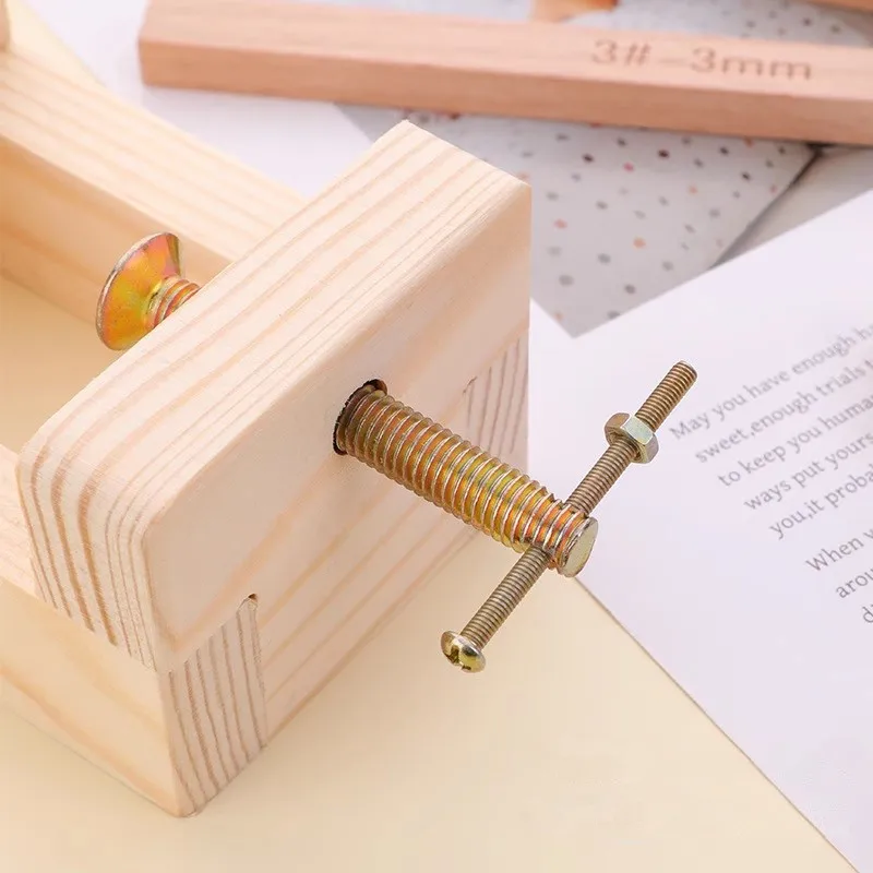 IMZAY Wooden Leather Carving Auxiliary Tool Leathercraft Wood Fixture Seal Tool Small Carving Bed Accessories