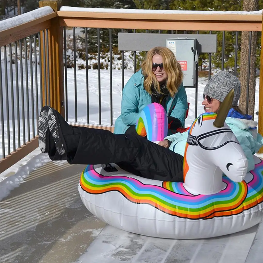 Ski Ring Inflatable Sled Toys Carrying Snow Tube Christmas Snowboard