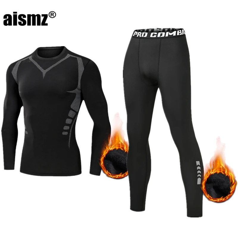 Aismz Winter Thermal Underwear Men's Clothing Sportswear Suits