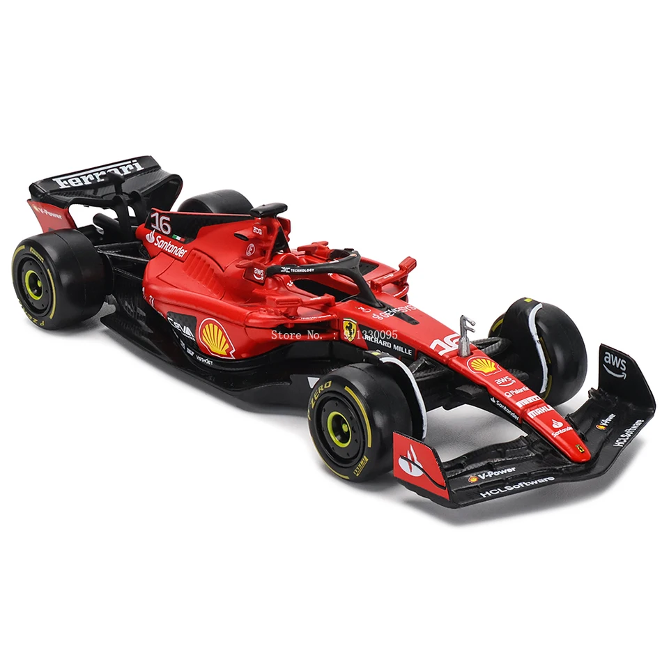 Bburago 1:43 F1 페라리 2023 SF23 16 Lecler 55 Sainz Jr. 합금 자동차 다이 캐스팅 모델 장난감 컬렉션 1 차 수식