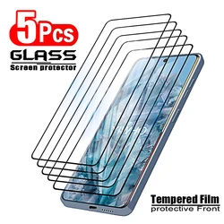 Premium 5 - Pack Tempered Glass Screen Protectors - Pixel 7a (Black)