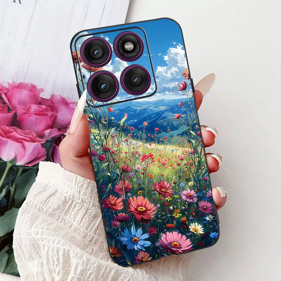 Floral Bowknot Soft Silicone Back Cover Case