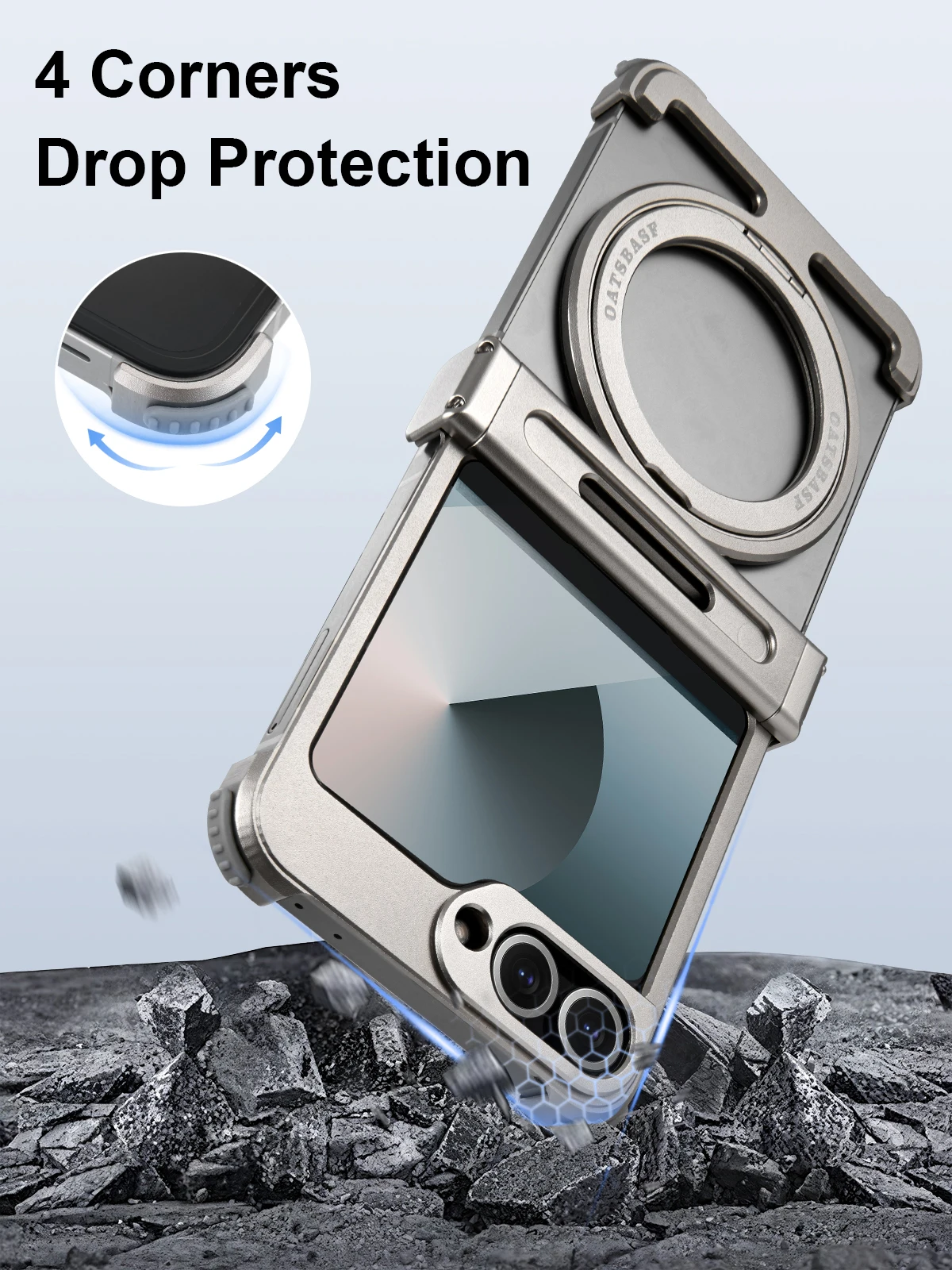 Oatsbasf 360° Rotatable Stand Magnetic Shockproof Phone Case