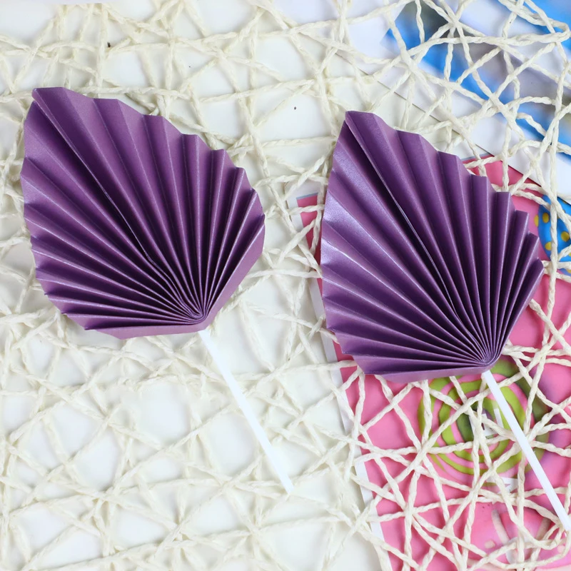 Paper Palm Fan Cake Topper Birthday Party Decoration 2Pcs cake topper cake decorations cake toppers