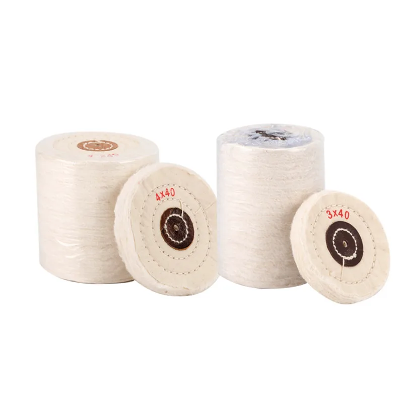 3ピース ミラー研磨ホイールセットコットンホイール YWHWLX 研磨布バフ 4インチ ポリッシャー バフ研磨用