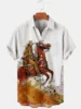 Hawaiian Cowboy Men's Shirt Cool 3D Digital Print Plus Size Western America Men's Top With Pocket Vintage Style Summer Outerwear 6