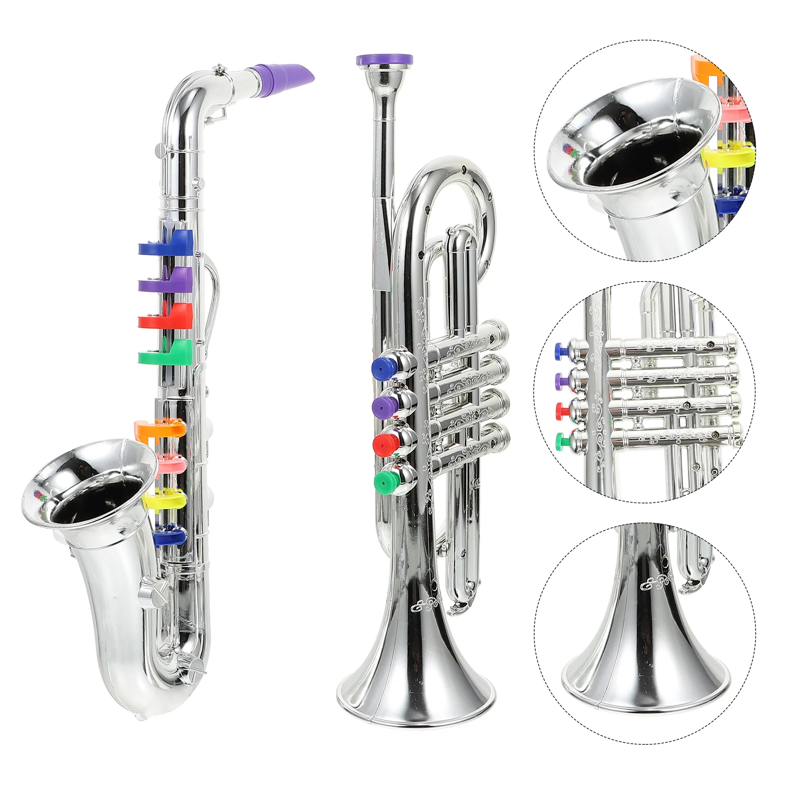 

Kids Trumpet Saxophone: Musical Wind Instruments Performance Prop Party Noisemaker Toddlers Development Toys For Kids Beginners