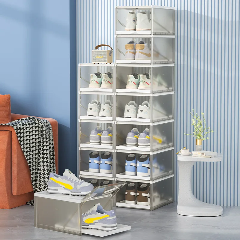 

Slide-Door Shoes Box Large Shoes Organizer Box Sports Shoes Sneaker Boots Organizer High-Heeled Shoes Box AJ Display Box