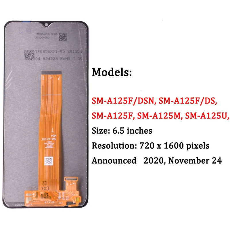 LCD Display Screen 6.5" For Samsung A12 Nacho A127 A12 A125 with frame Touch Screen Digitizer For Samsung SM-A127F A127F/DS