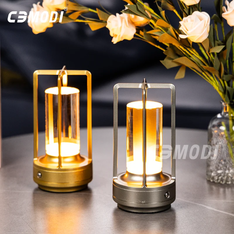 LED crystal table lamp Plastic Rechargeable touch night lamp Bedroom Bedside table Restaurant decorative table lamp