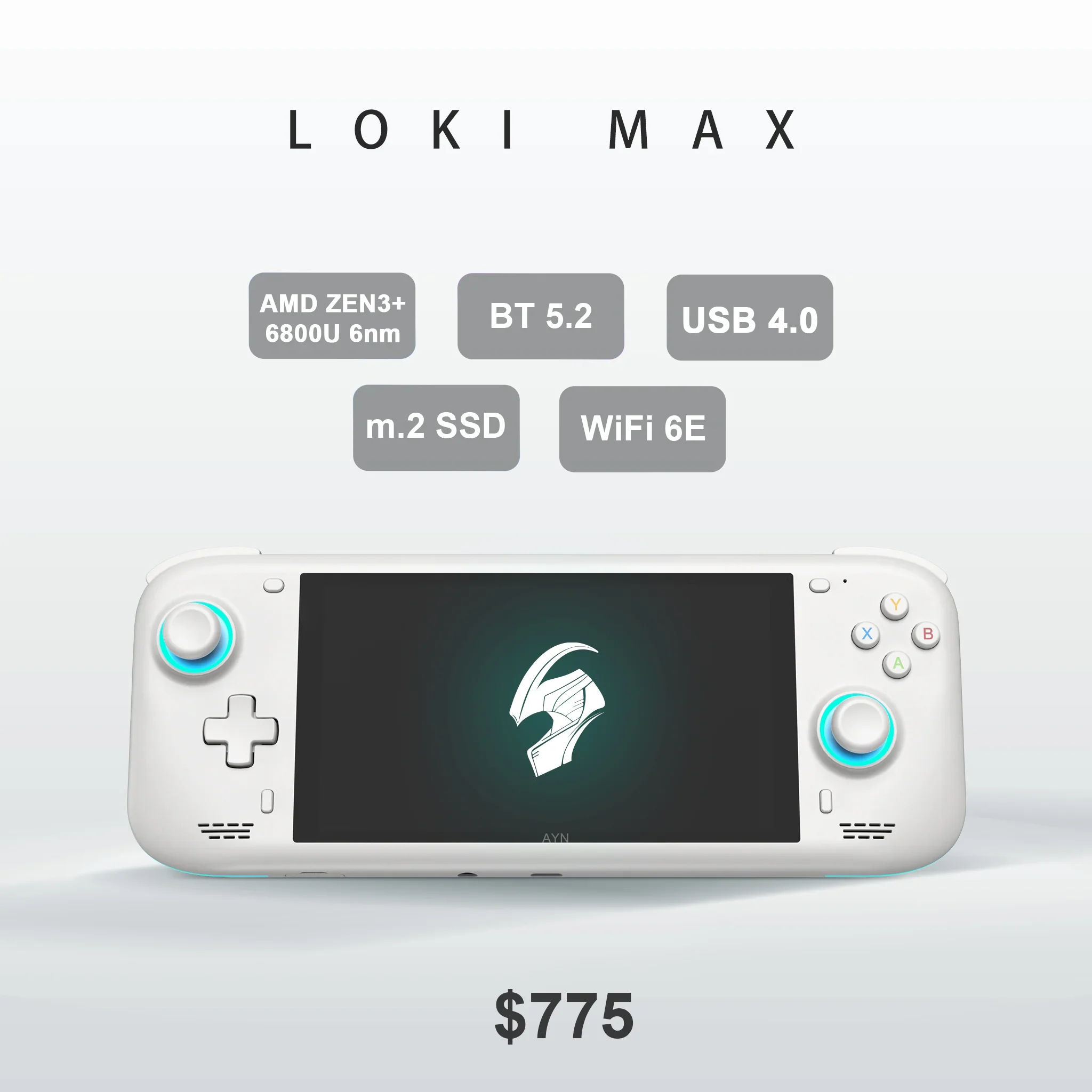 Loki max M.2 SSD customizable retro gaming handheld wifi-6 bt5.2 6 