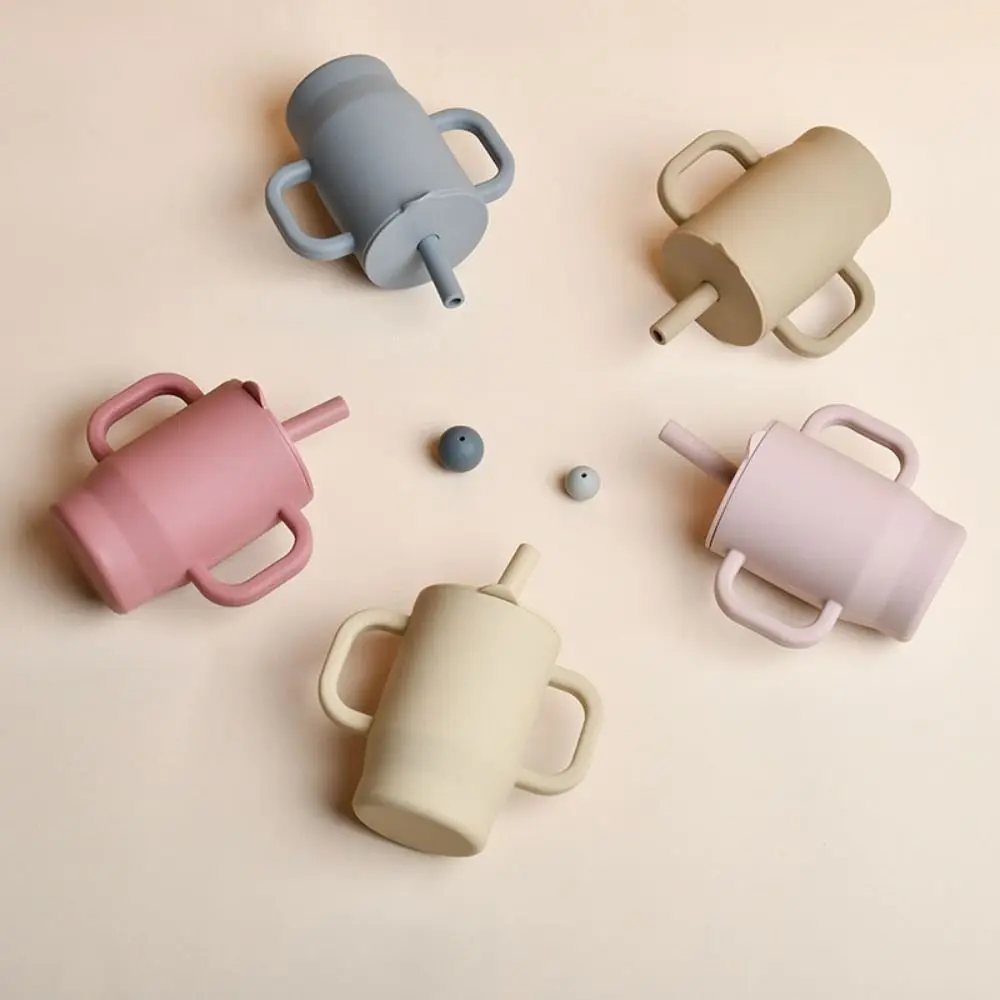 휴대용 식품 등급 실리콘  빨대컵 내열성 180ml  빨대컵 BPA 프리 깨지지 않는  훈련컵 간식컵