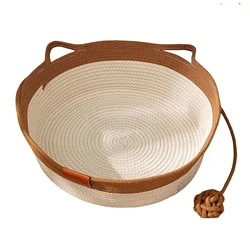 Instinct Interactive Scratchable Pet Nest with Toy Tail & Ear Design (Khaki)