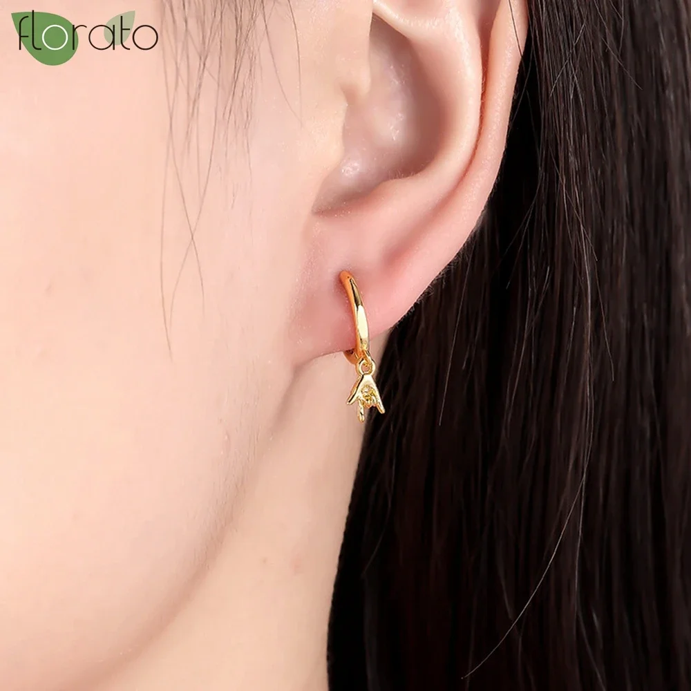 Женские серьги-кольца из серебра 925 пробы