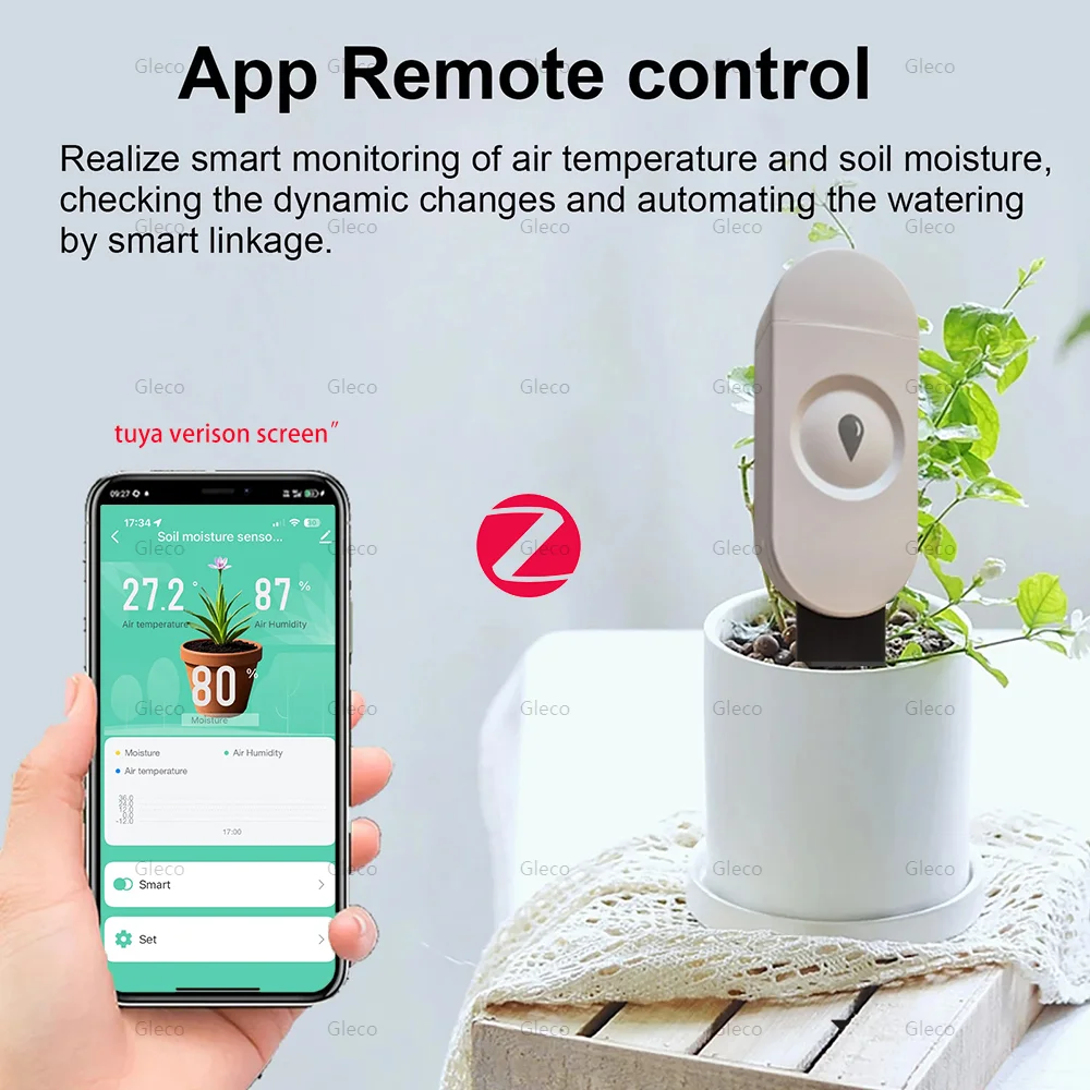 Tuya Smart Life Zigbee Soil Moisture Tester Meter Hygrometer Temperature Soil Sensor For Home Garden Automation Irrigation