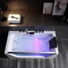 59 x 29" Whirlpool Tub,Acrylic Jetted Bathtub with 11 Jets,Hydromassage with Chromatherapy,3-Side Apron,58 Gallons 5