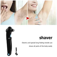Electric Back Hair Shaver Detachable Men Hair Trimmer With Foldable Long Handle Pain-Free Hair Razor for Body Leg Hair Removal 2