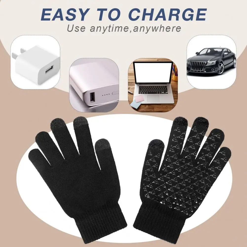 Winter Heated Gloves Liner Rechargeable Electric Heated Glove for Men Thin Cycling Biker Gloves Hand Warmer Bicycle Accessories 6
