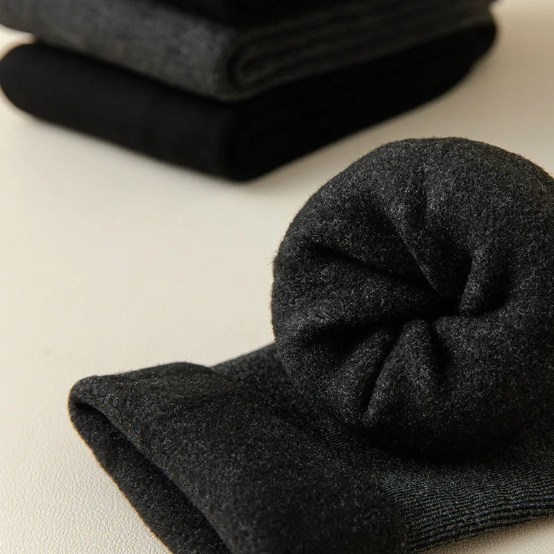 winter socks men's padded and thickened warm snow socks Korean version of the mid-calf men's versatile socks winter floor socks