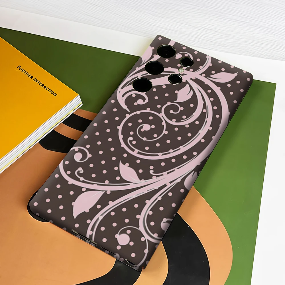 Pink Scroll & Polka Dots Shockproof Tough Phone Case