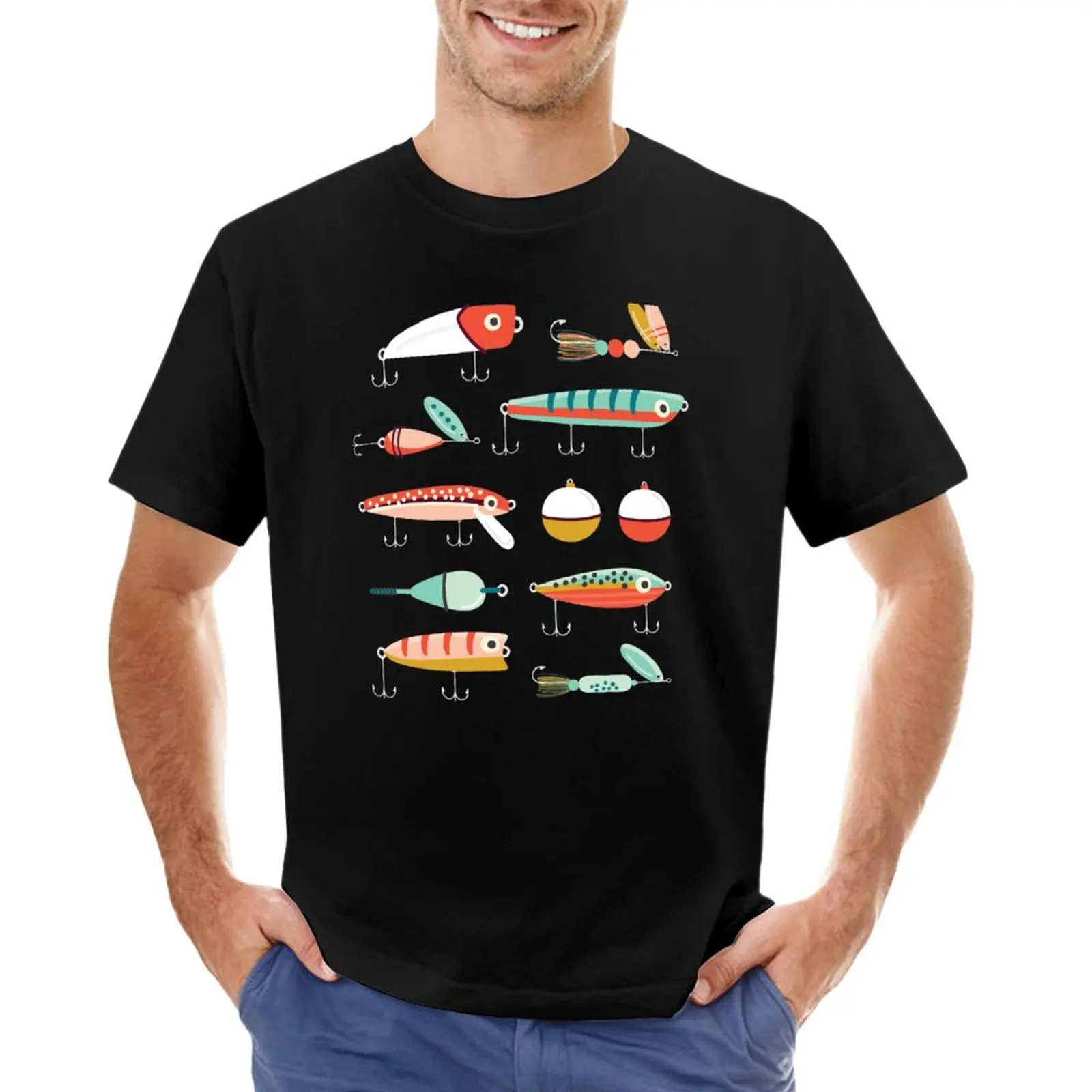 

Fishing Lures Blue T-Shirt aesthetic clothes funny t shirts t shirts for men cotton