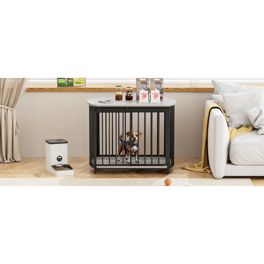 31.5" Furniture Style Dog Crate for Small and Medium Dogs, Wooden Cage Indoor Kennel Furniture, Modern Dog Crate End Table 3