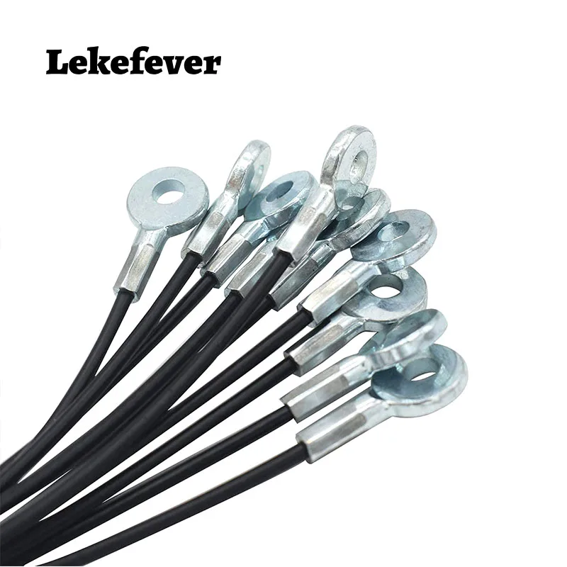 de segurança com M8 Galvanizado Ilhós Ended Rope, 3mm Grosso, Preto, 2Pcs