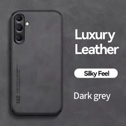Premium Magnetic Suede Leather Shockproof Matte Silicone Case Cover for Galaxy M35 5G (Dark Grey)