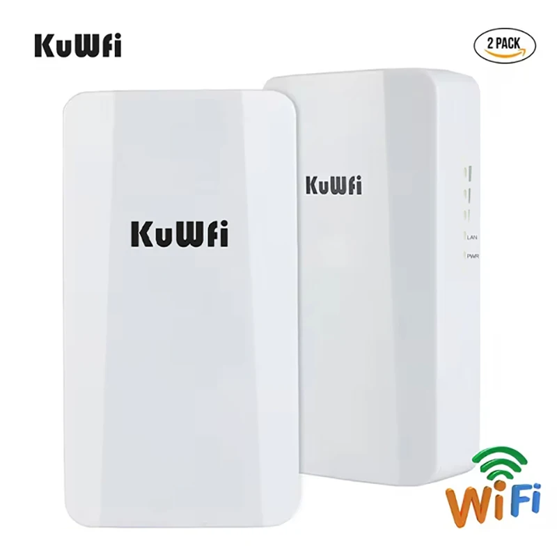 thumbnail image 1 of Repetidor Wifi KuWFi 2.4G 300Mbps AP para exteriores Extensor de largo alcance Enrutador de gestión inteligente Puente inalámbrico CPE Punto a punto 1KM, 1 of 5