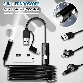 3.9/5.5/7.0/8mm 1080P 3IN1 Single Dual Lens Endoscopic Inspection Tool Camera Piping Endoscope For Android Mobile Smartphone Car 1