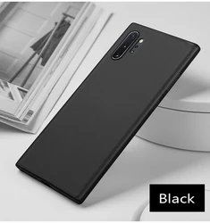 Ultra Thin Silicone Matte Soft Case - Premium Cover - Note 10 Plus (Black)