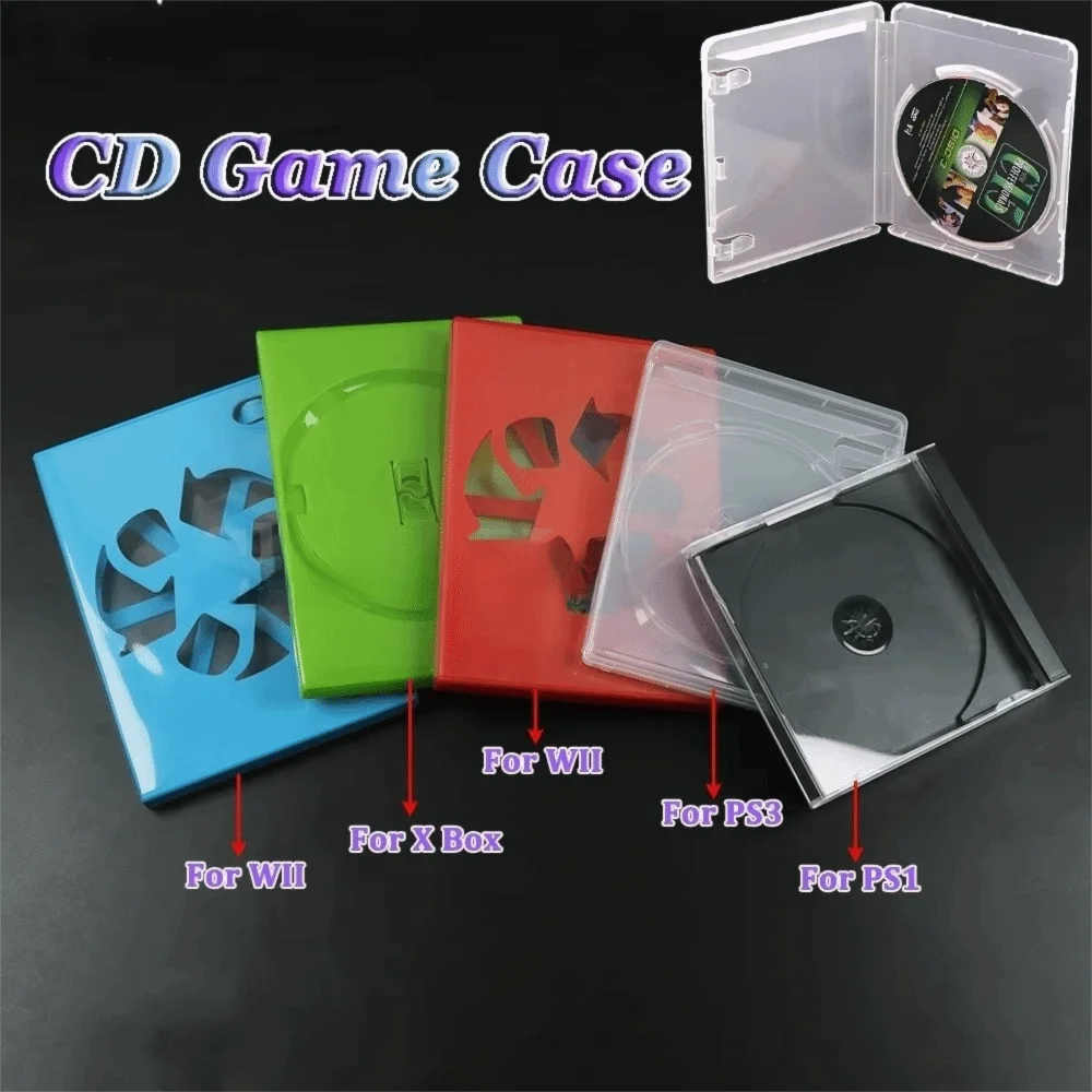 1개 플라스틱 CD 게임 커버 보호 디자인 교체용 액세서리 CD 게임 보호 박스 (PS1, PS2, PS3, PS4, PS5, Xbox, WII 호환)