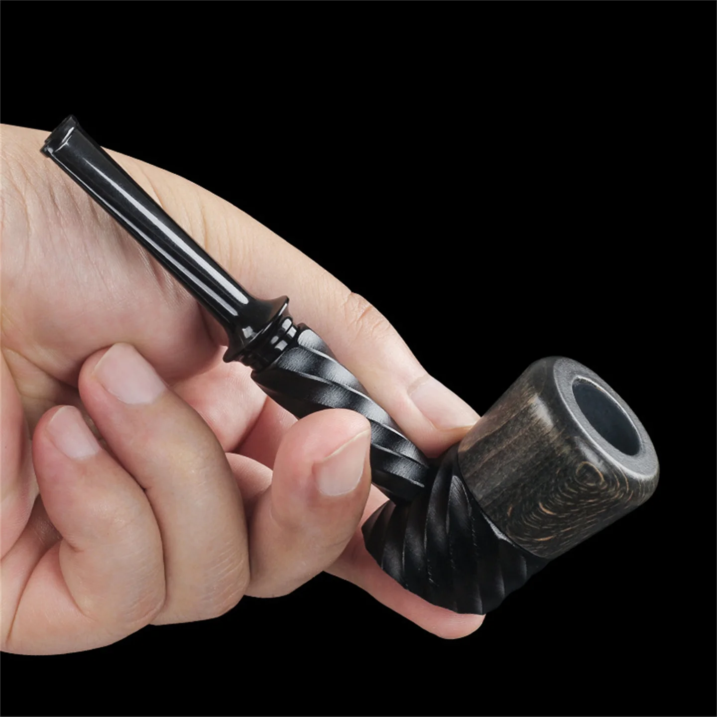 Solid Wood & Metal Splicing Type Tobacco Pipe Removable Cleaning Smoking Pipe Old Dad's Gift