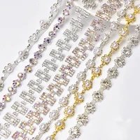 1 ياردة موضة الزفاف اللؤلؤ شرابة الزخارف كريستال حجر الراين سلسة ورد الشريط لتقوم بها بنفسك فستان الزفاف أغطية الرأس حقائب أحذية الديكور 2