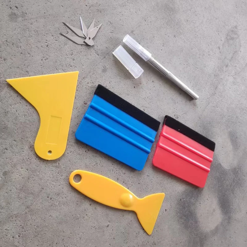 1 Set Car Tools Wrap Film Sticker Wrapping Tool Vehicle Vinyl Wrap Window Tint Film Tool Kit Cutter Aid Window Tinting car wrapping tools automotive film tools
