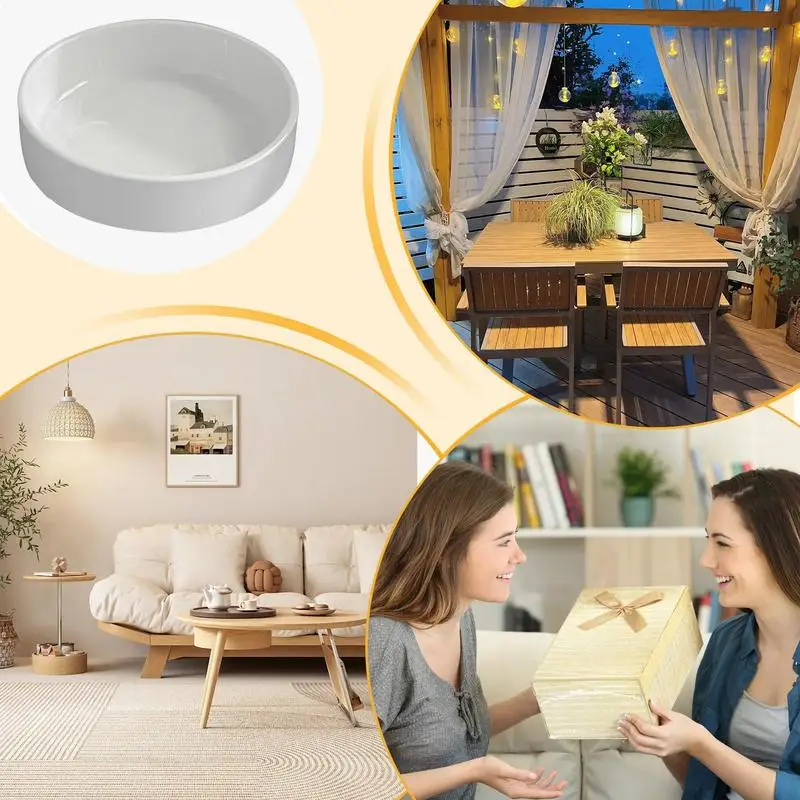 Mini Brazil Lucky Wooden Tray Brazilian Pot Tray Hydroponic Potted Tree Stump White Plate Ornament Home Tabletop Decocration