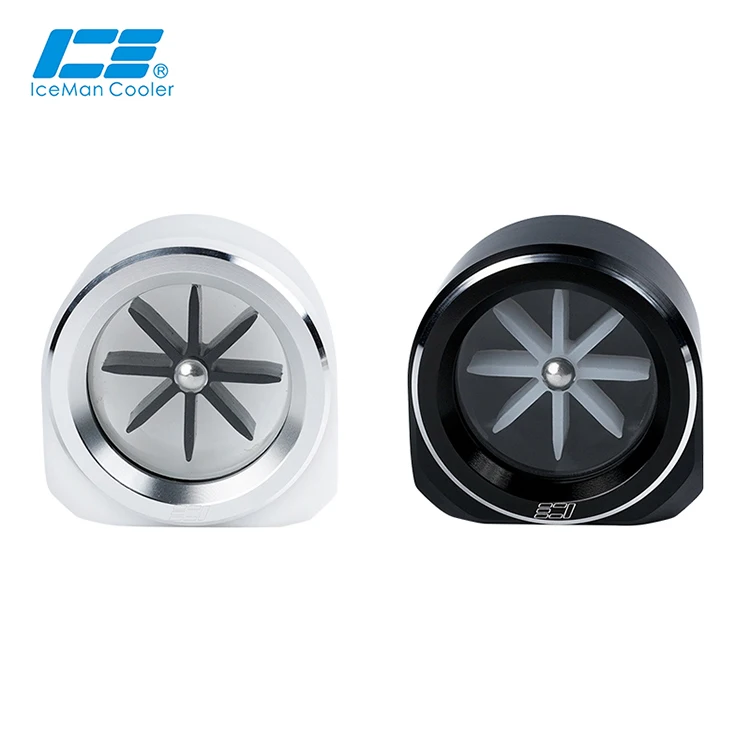IceManCooler Water Flow Flower Indicator Black ,White Impeller POM Body Watercooling Computer G1/4" ICE-R3