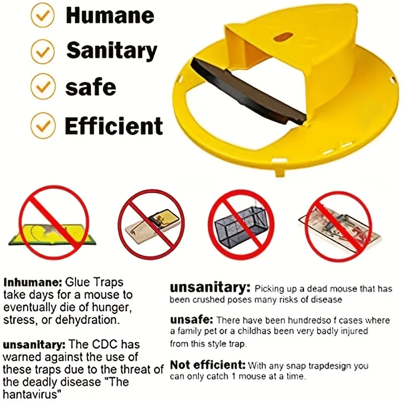 Mouse Catcher Trap 1pc/2pcs Mouse Trap Bucket Auto Reset Flip And Slide Bucket Lid Mouse Trap Indoor Outdoor Garage