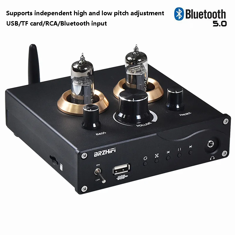 Hifi Tube Preamplificatore U Disk Tf Card Audiophile Audio Player Bluetooth 5.0 Regolazione Alta E Basso Con Chip Dac Ess9023